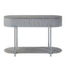 Yukino 47" Sofa Table, Gray High Gloss & Chrome Finish Acme