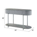Yukino 47" Sofa Table, Gray High Gloss & Chrome Finish Acme
