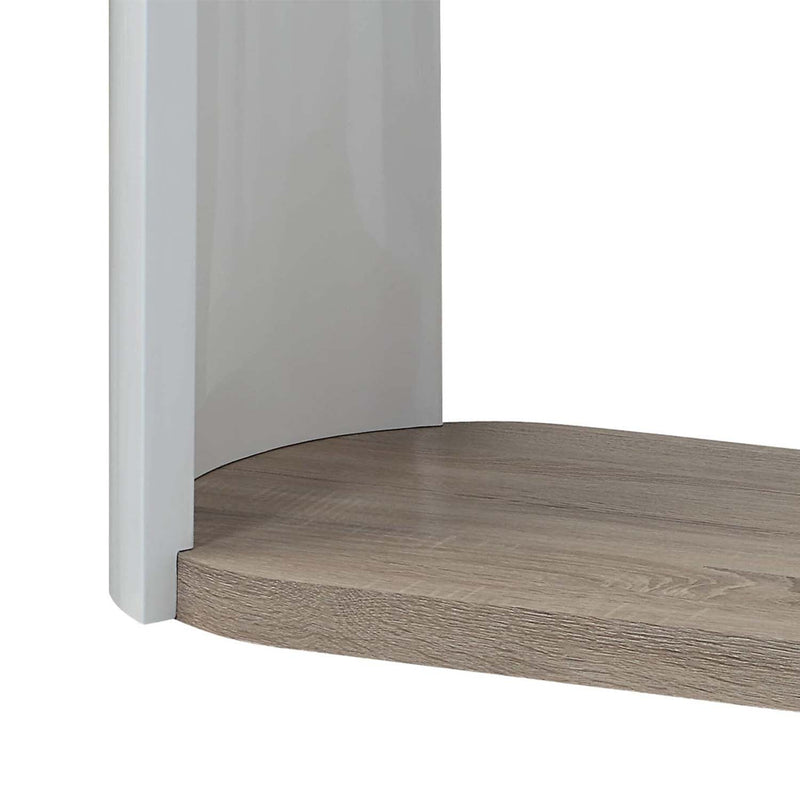Zoma 47" Sofa Table, Oak & White High Gloss Finish Acme