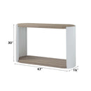 Zoma 47" Sofa Table, Oak & White High Gloss Finish Acme