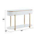 Daveigh 47" Sofa Table, White  High Gloss & Gold Finish Acme
