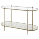 Zaba 48" Sofa Table, Glass Top & Champagne Finish Acme