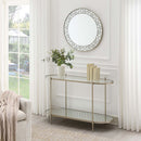 Zaba 48" Sofa Table, Glass Top & Champagne Finish Acme