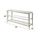 Zaba 54" Sofa Table, Glass Top & Silver Finish Acme