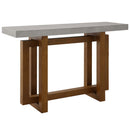 Keven 47" Sofa Table, Faux Concrete Top & Walnut Finish Acme