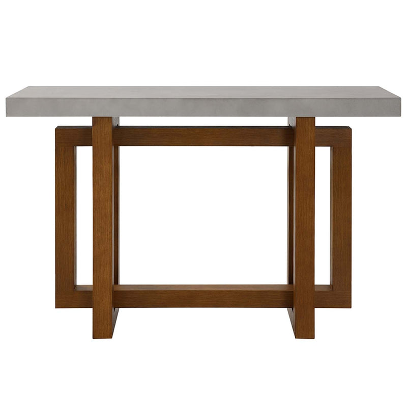 Keven 47" Sofa Table, Faux Concrete Top & Walnut Finish Acme