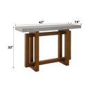 Keven 47" Sofa Table, Faux Concrete Top & Walnut Finish Acme