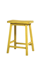 Gaucho Counter Height Stool 2Pc, Antique Yellow Finish Acme