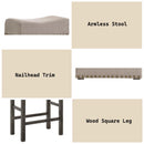 Martha II Counter Height Stool 2Pc, Tan Linen & Weathered Gray Finish Acme