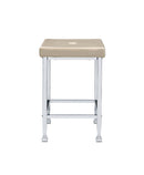 Raine Counter Height Stool 2Pc, Beige Velvet & Chrome Finish Acme
