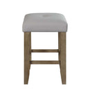 Charnell Counter Height Stool 2Pc, Gray Faux Leather & Oak Finish Acme