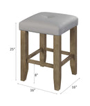 Charnell Counter Height Stool 2Pc, Gray Faux Leather & Oak Finish Acme