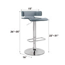 Rania Adjustable Stool w/Swivel, Gray & Chrome Finish Acme
