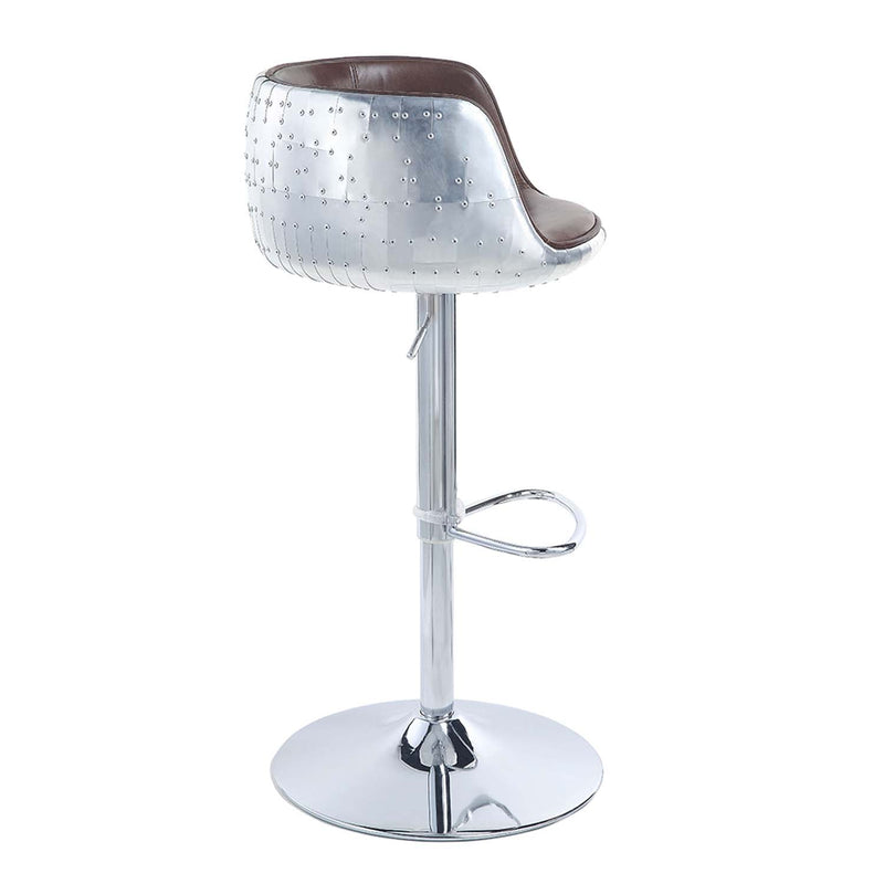 Brancaster Adjustable Stool w/Swivel, Vintage Brown Top Grain Leather Acme
