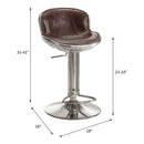 Brancaster Adjustable Stool w/Swivel, Vintage Brown Top Grain Leather Acme