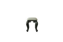 House Delphine Stool, Ivory Fabric & Charcoal Finish Acme