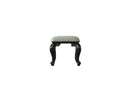 House Delphine Stool, Ivory Fabric & Charcoal Finish Acme