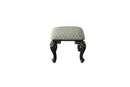 House Delphine Stool, Ivory Fabric & Charcoal Finish Acme