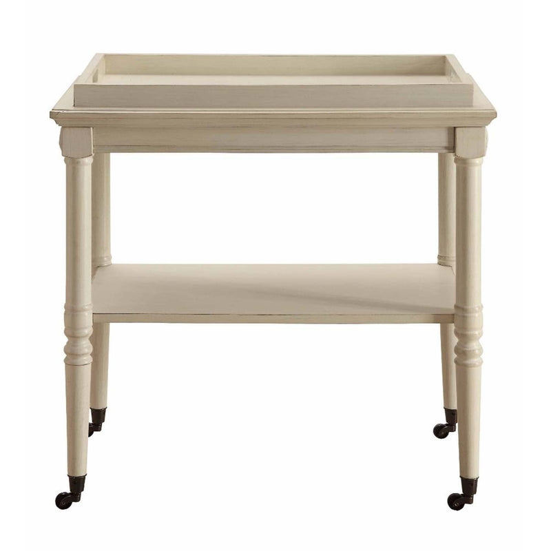 Frisco Serving Cart, Antique White Finish Acme