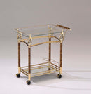 Helmut Serving Cart, Clear Glass & Gold Plated Finish Acme