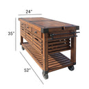 Kaif Kitchen Cart, Distressed Chestnut Finish Acme