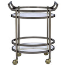 Lakelyn Serving Cart, Clear Glass & Brushed Bronze Finish Acme