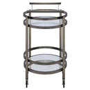 Lakelyn Serving Cart, Clear Glass & Brushed Bronze Finish Acme