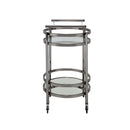 Lakelyn Serving Cart, Clear Glass & Black Nickel Finish Acme
