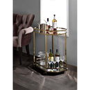 Lacole Serving Cart, Mirrored & Champagne Finish Acme