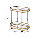 Lacole Serving Cart, Mirrored & Champagne Finish Acme