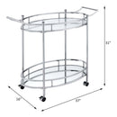 Jinx Serving Cart, Clear Glass & Chrome Finish Acme