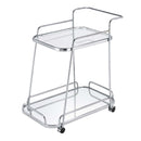 Aegis Serving Cart, Clear Glass & Chrome Finish Acme