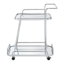 Aegis Serving Cart, Clear Glass & Chrome Finish Acme