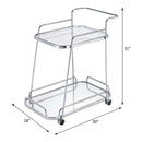 Aegis Serving Cart, Clear Glass & Chrome Finish Acme