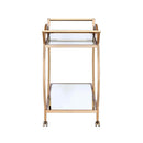 Traverse Serving Cart, Mirrored & Champagne Finish Acme