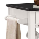 Ottawa Kitchen Cart, Black Wooden Top & White Finish Acme