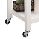 Ottawa Kitchen Cart, Black Wooden Top & White Finish Acme