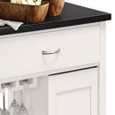 Ottawa Kitchen Cart, Black Wooden Top & White Finish Acme