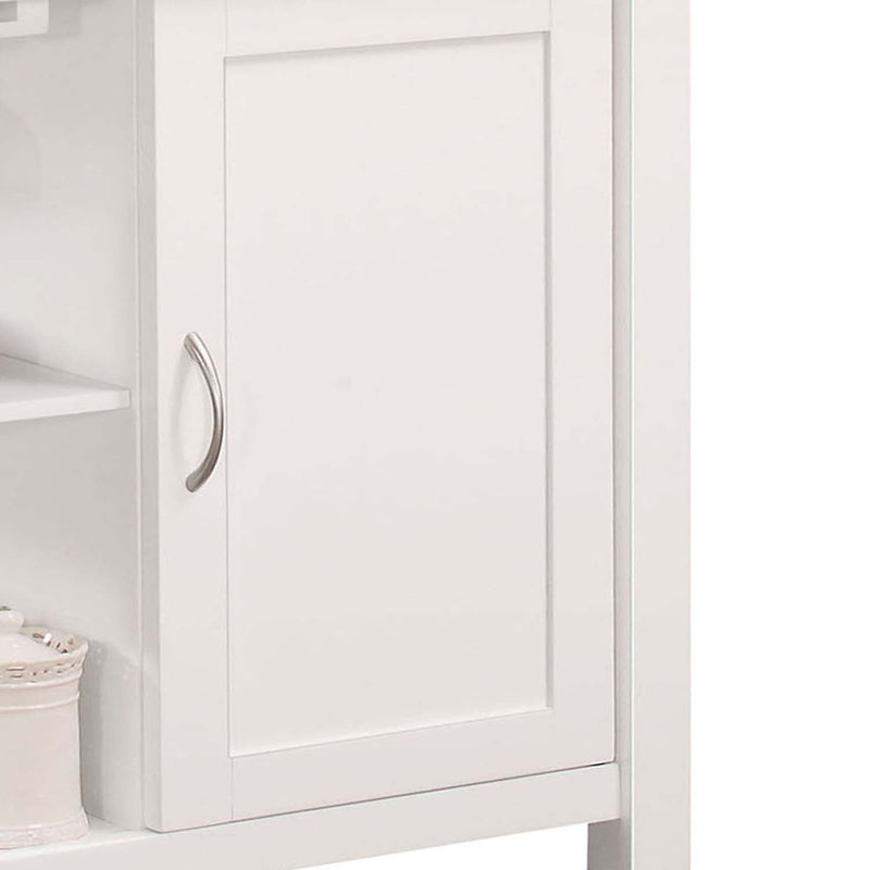 Ottawa Kitchen Cart, Black Wooden Top & White Finish Acme