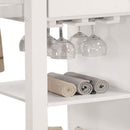 Ottawa Kitchen Cart, Black Wooden Top & White Finish Acme