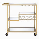 Adamsen Serving Cart, Mirrored & Champagne Finish Acme
