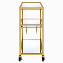 Adamsen Serving Cart, Mirrored & Champagne Finish Acme