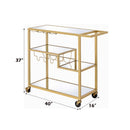 Adamsen Serving Cart, Mirrored & Champagne Finish Acme