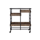 Vorrik Serving Cart, Black & Walnut Finish Acme