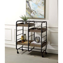 Vorrik Serving Cart, Black & Walnut Finish Acme