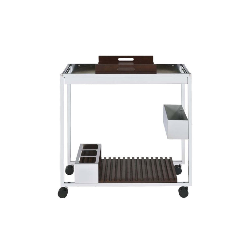Lisses Serving Cart, Chrome Finish Acme