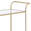 Kenda Serving Cart, Clear Glass, Mirrored & Gold Finish Acme