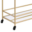 Kenda Serving Cart, Clear Glass, Mirrored & Gold Finish Acme