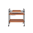 Oaken Serving Cart, Honey Oak & Black Finish Acme