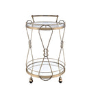 Zekera Serving Cart, Champagne Finish Acme